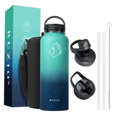 Buzio Trio Series Water Bottle with 3 Lids and Sleeve 1.2L -  Starry Pacific